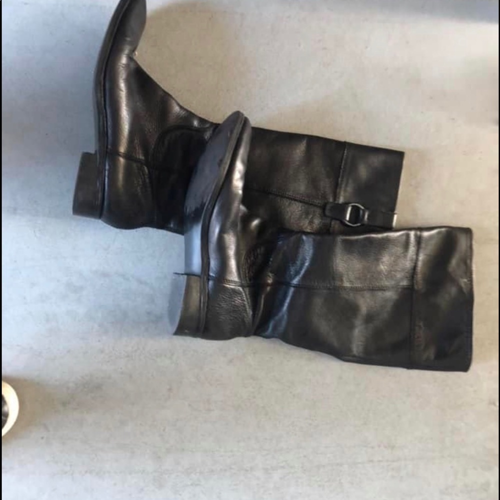 Black leather boots